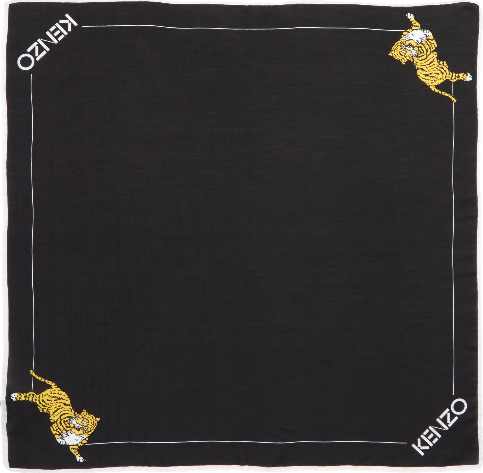 KENZO Walking Tiger Bandana Cotton & Silk Scarf