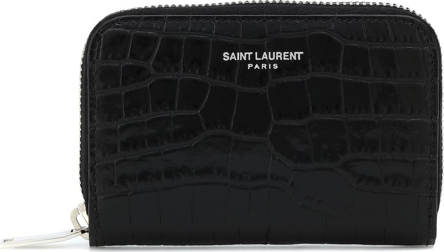 Saint Laurent Croc-embossed leather wallet