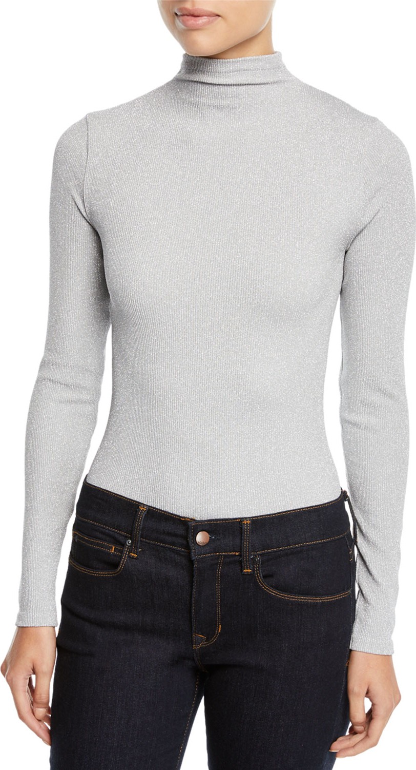 Wolford Joan Turtleneck Metallic Bodysuit