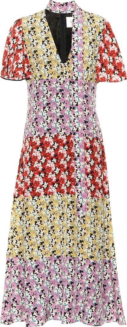 Valentino Floral silk midi dress