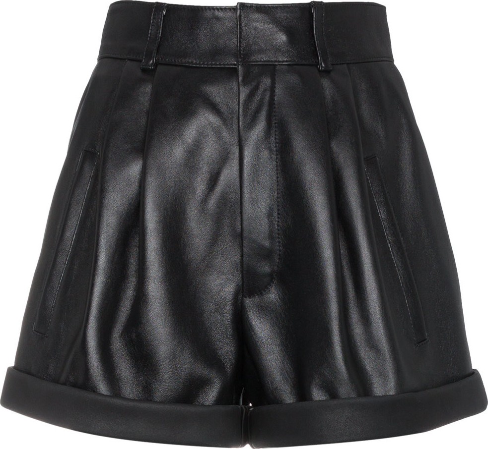 Saint Laurent high-waisted leather shorts