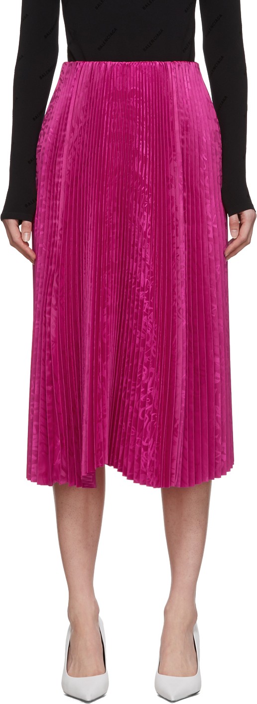 Balenciaga Pink Pleated Kick Skirt