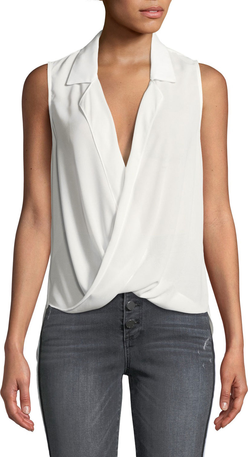 LIKELY Mason Draped Georgette Sleeveless Top