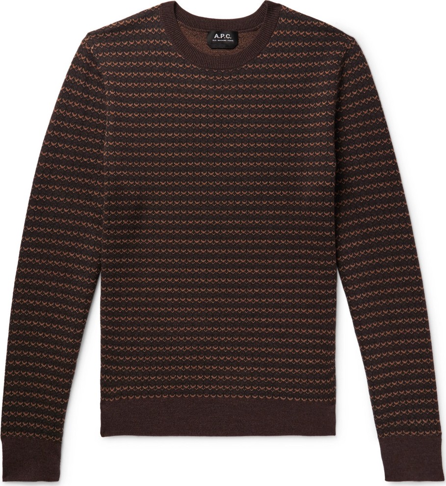A.P.C. Slim-Fit Striped Merino Wool-Jacquard Sweater