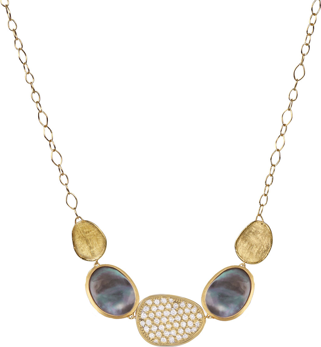 Marco Bicego 18k Lunaria Mother-of-Pearl & Diamond Necklace