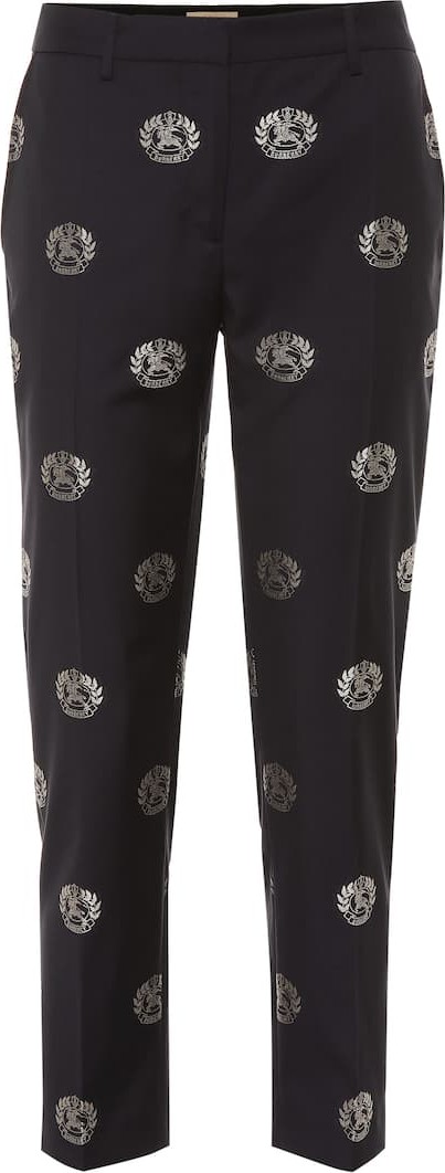 Burberry London England Embellished mid-rise wool pants
