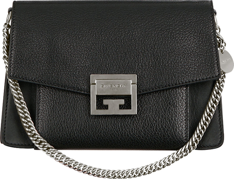 Givenchy GV3 Medium Pebbled Leather Shoulder Bag - Silvertone Hardware