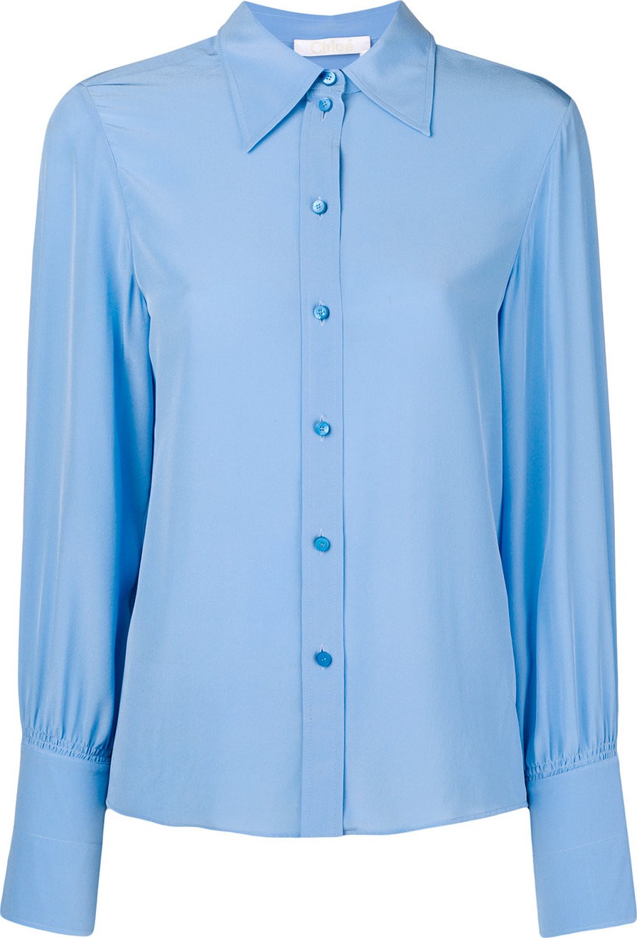 Chloe blue long sleeve blouse