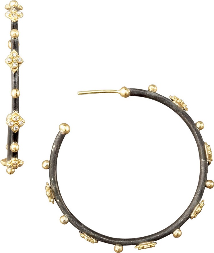 Armenta Diamond Cravelli Cross Small Hoop Earrings