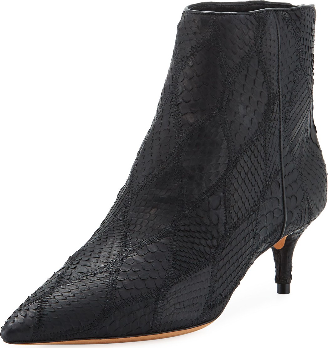 Alexandre Birman Python Zip Ankle Booties