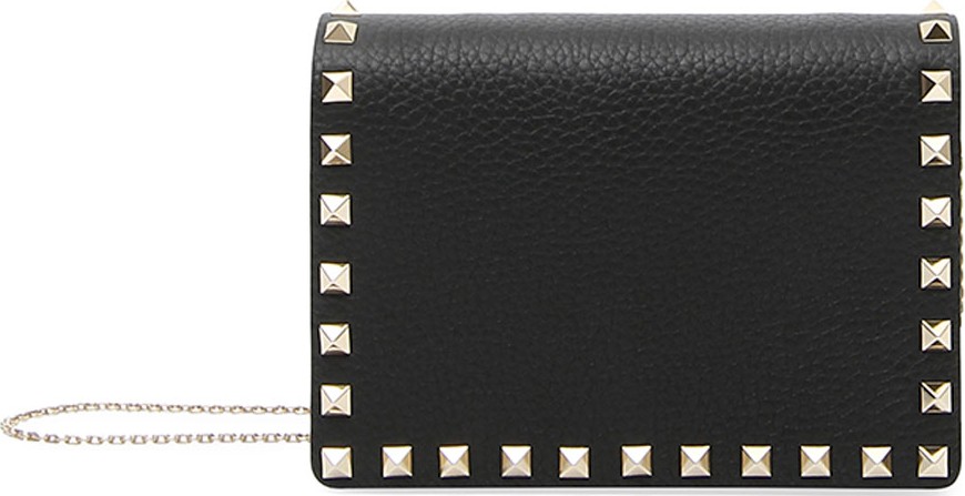Valentino Rockstud Vitello Chain Clutch Bag