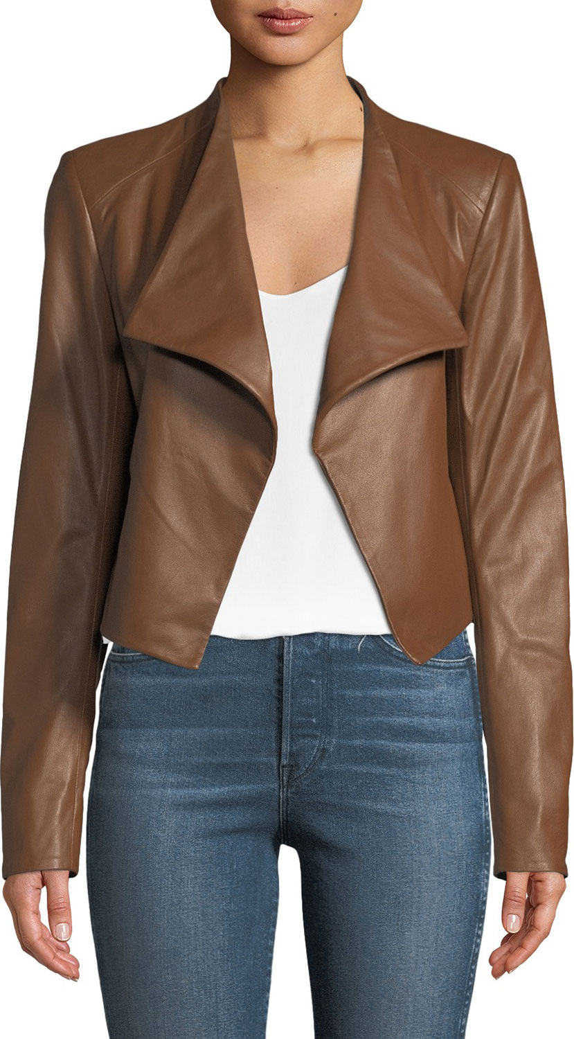 Theory Crossover Paperweight Leather Jacket
