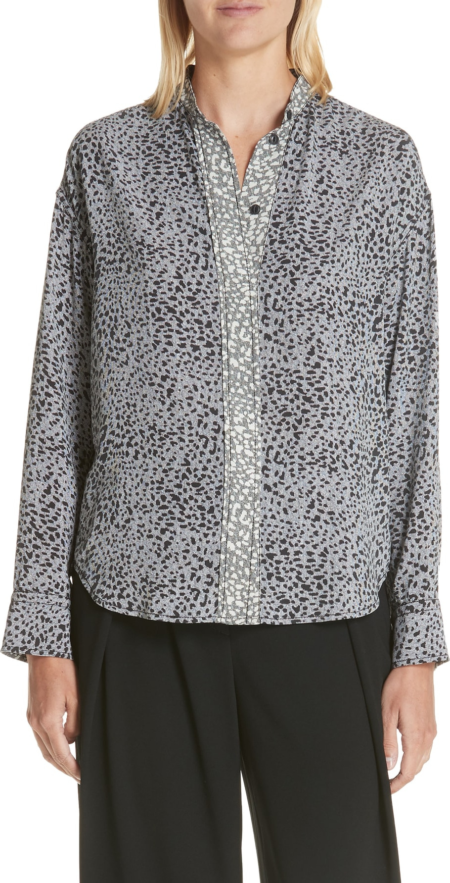 Rag & Bone Christie Cheetah Print Silk Shirt