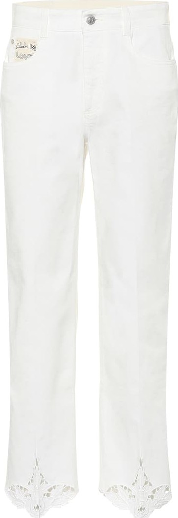 Stella McCartney Embroidered mid-rise jeans
