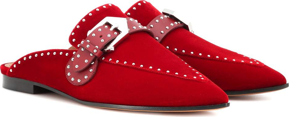 Givenchy Studded velvet slippers
