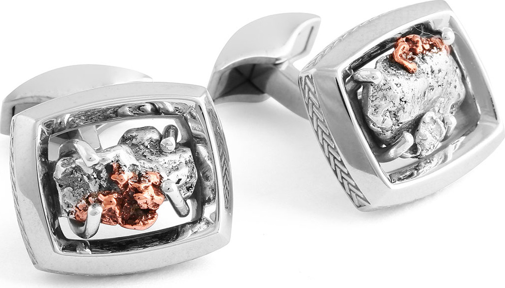 Tateossian Limited Edition Signature Copper Nugget Cuff Links