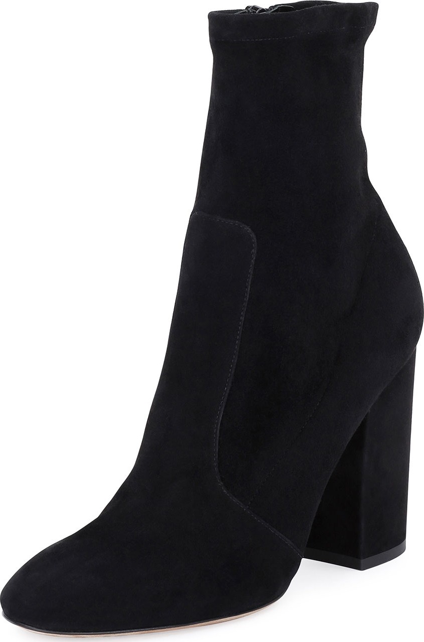 Valentino Stretch-Suede Ankle Bootie