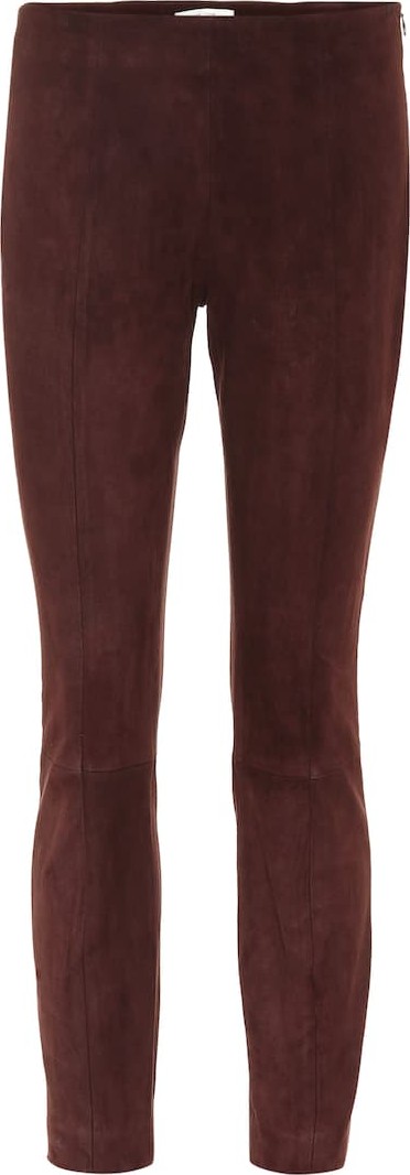 THE ROW Suede skinny pants