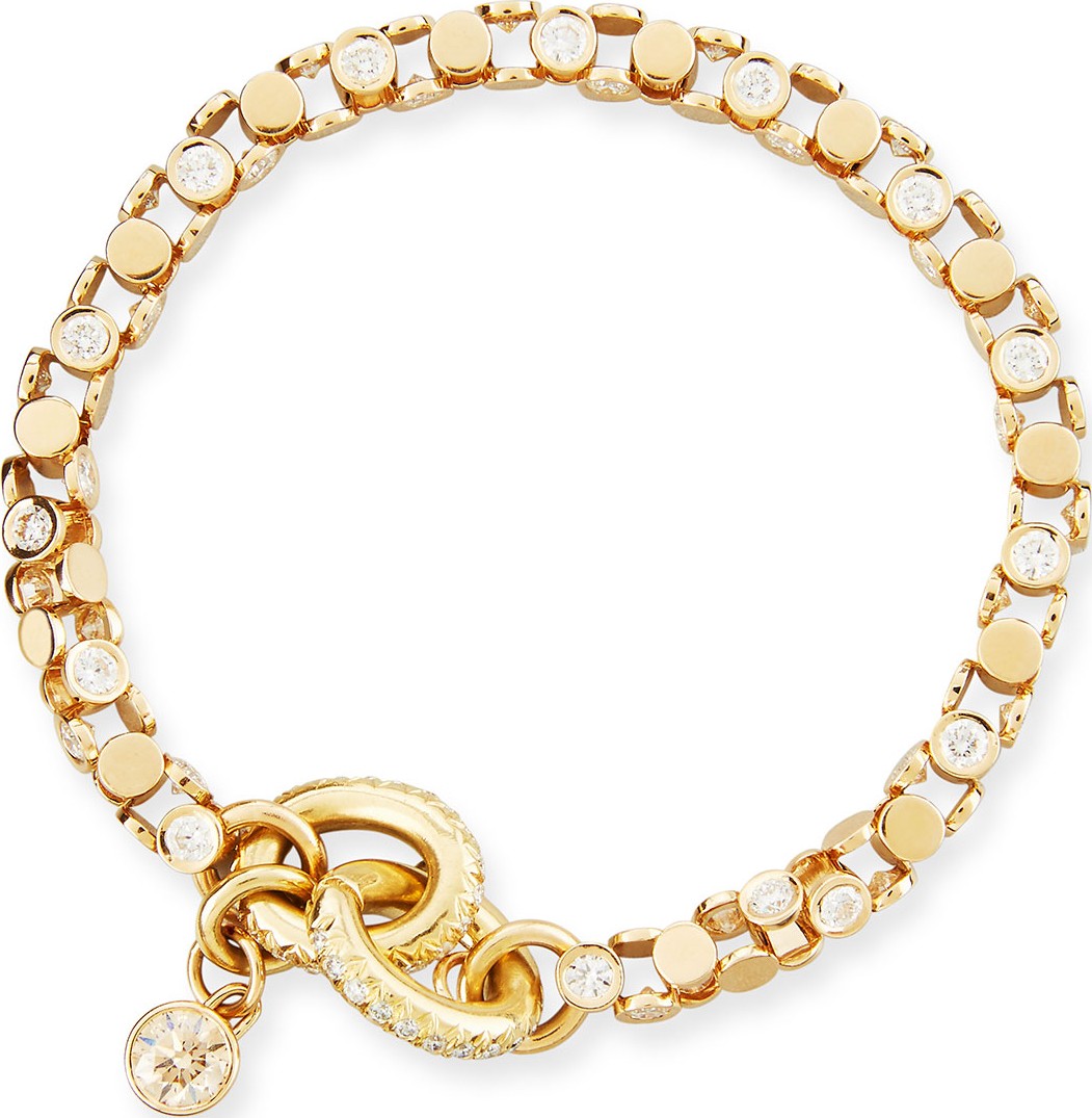 Oscar Heyman 18K Yellow Gold Partial Diamond Watch Bracelet