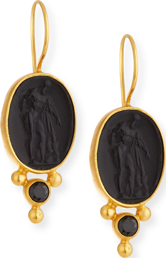 Dina Mackney Italian Glass & Spinel Drop Earrings