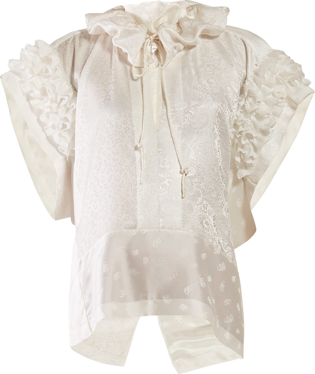 Chloe Ruffled paisley-jacquard silk blouse