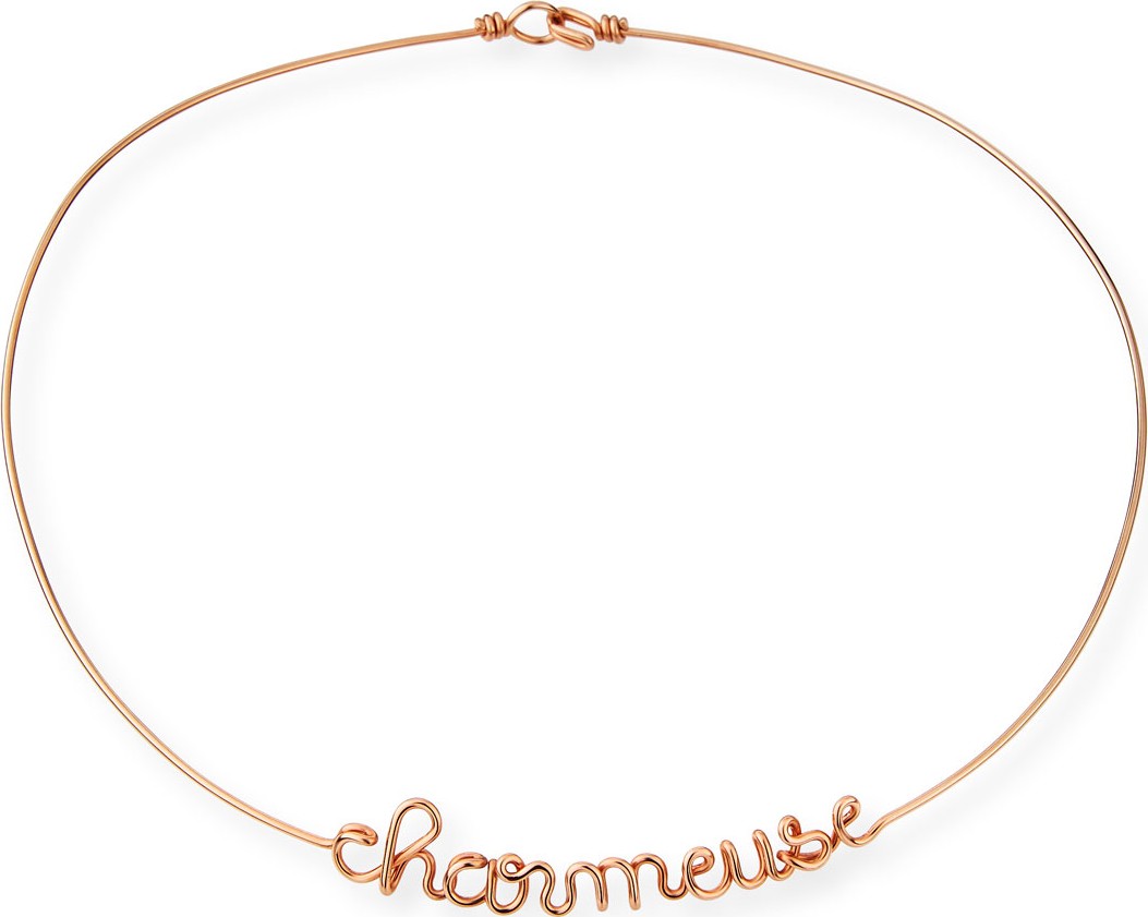 Atelier Paulin Personalized 6-Letter Wire Necklace, Rose Gold Fill