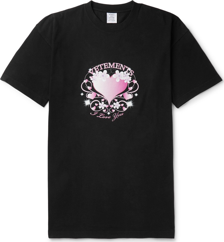 Vetements Oversized Printed Cotton-Jersey T-Shirt