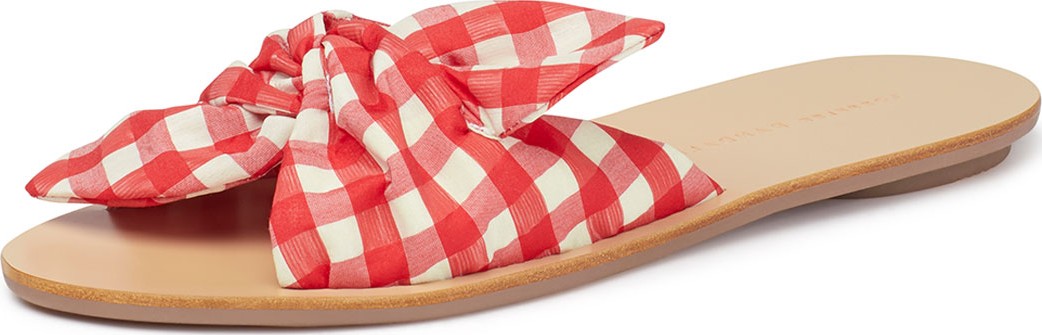 Loeffler Randall Phoebe Gingham Knotted Slide Sandals
