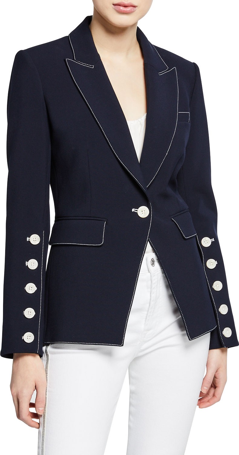 Veronica Beard Steele Single-Button Dickey Jacket