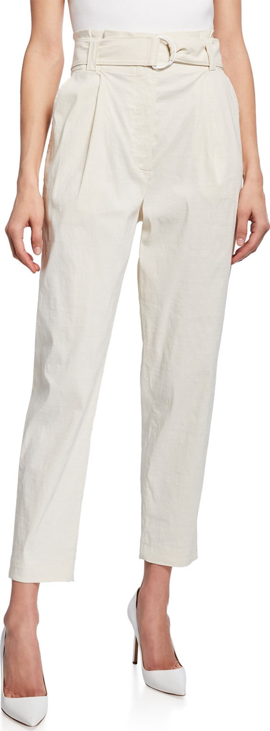 A.L.C. Diego Belted Skinny-Leg Stretch-Linen Ankle Pants A.L.C. Diego Belted Skinny-Leg Stretch-Linen Ankle Pants