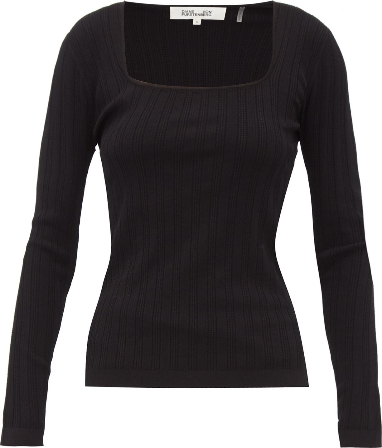 DIANE von FURSTENBERG Fera scoop-neck pointelle sweater