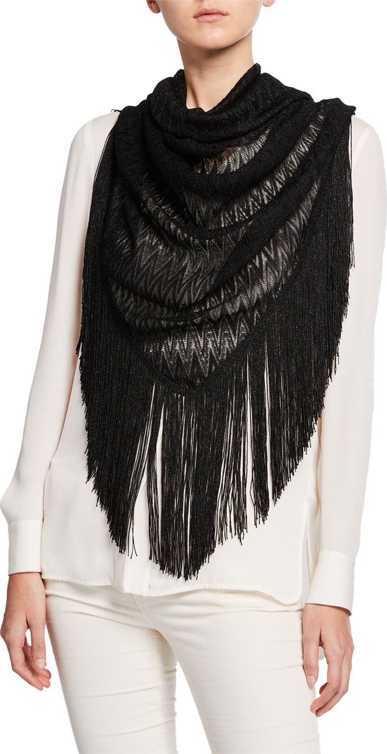 Missoni Lurex Zigzag Fringe Wrap