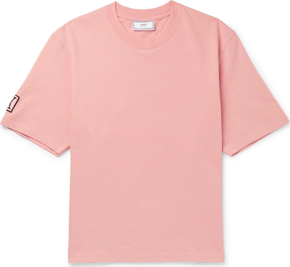 AMI Logo-Appliquéd Cotton-Jersey T-Shirt