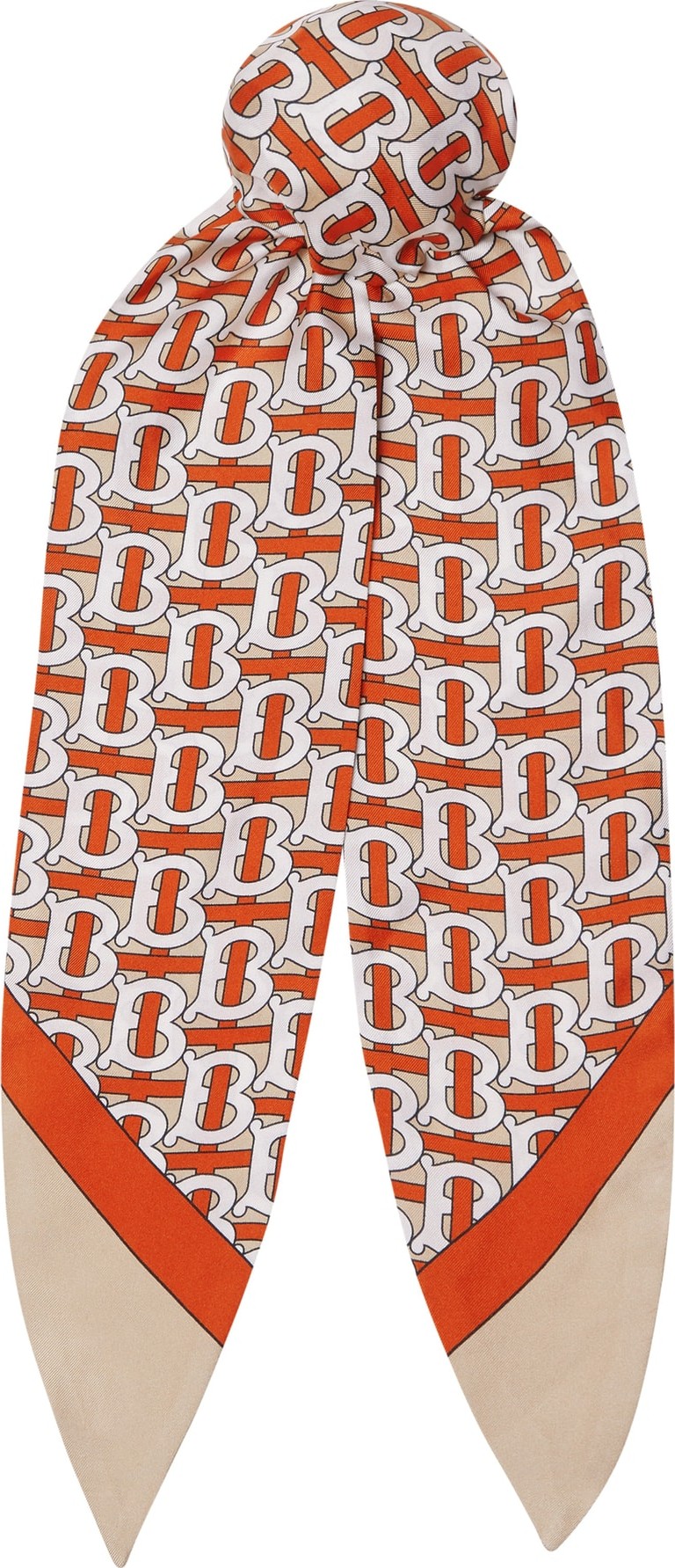 Burberry London England Monogram Print Silk Chignon Scarf
