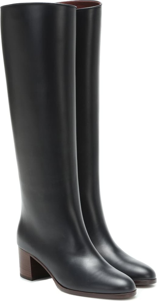 Loro Piana Paris 55 leather knee-high boots