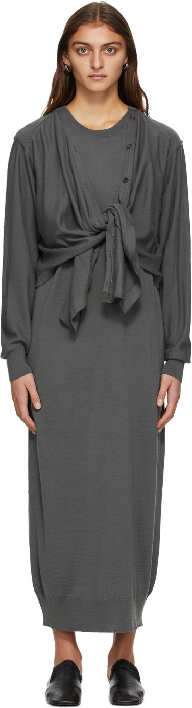 Lemaire - Grey Merino Cardigan Dress Lemaire - Grey Merino Cardigan Dress