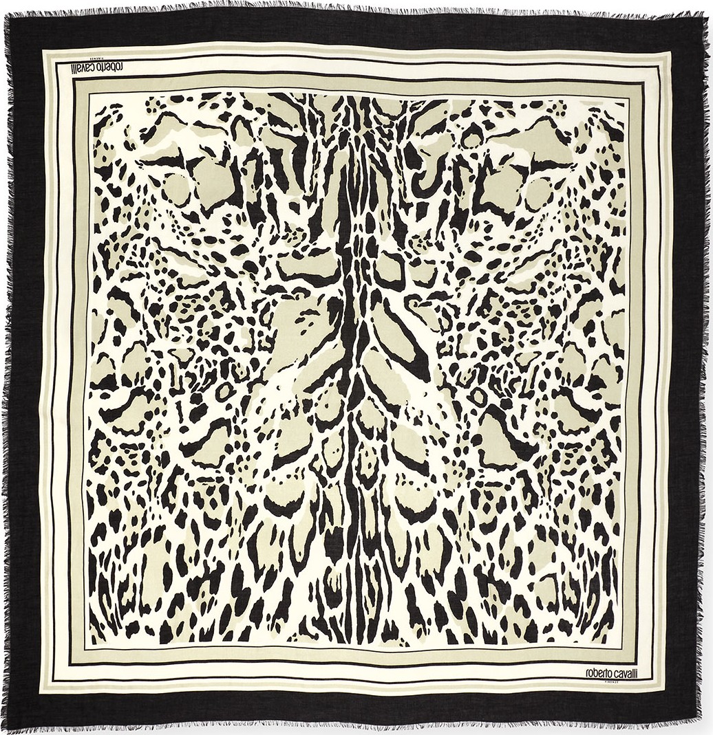 Roberto Cavalli Lynx-Print Shawl