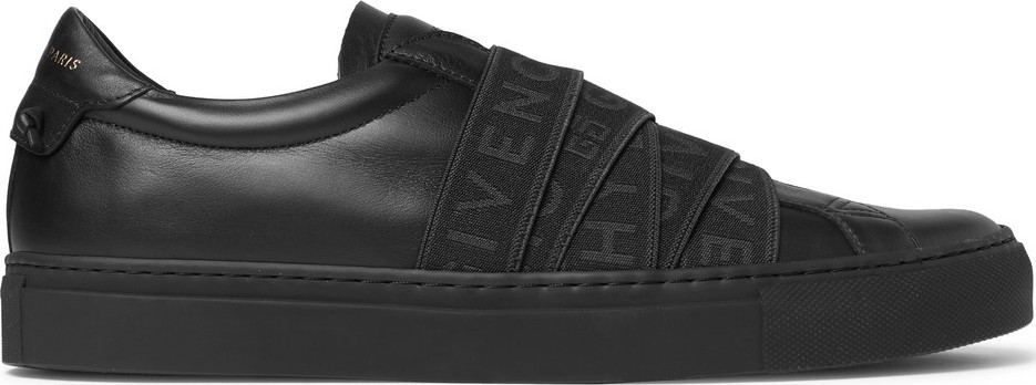 Givenchy Urban Street Logo-Jacquard Leather Slip-On Sneakers