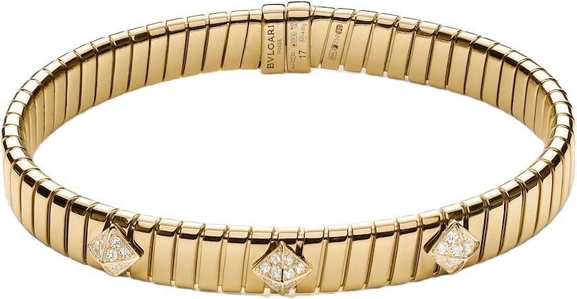 BVLGARI - Bvlgari Tubogas 18kt gold bracelet with diamonds