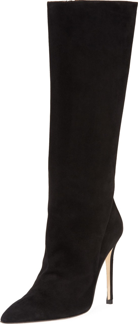 Alexandre Birman Porto Suede Pointed-Toe Boot, Black
