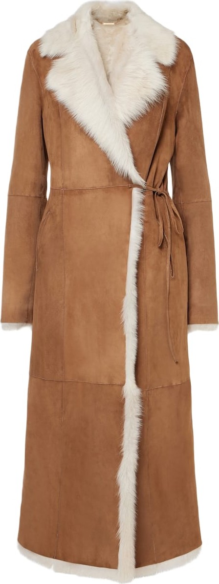 Nour Hammour - Joni shearling-lined suede coat