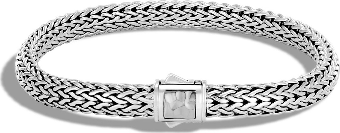 John Hardy Classic Chain Sterling Silver Bracelet with Hammered Clasp