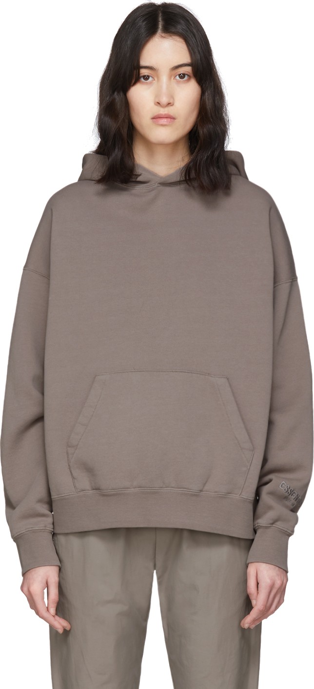 Essentials Grey Fleece Pullover Hoodie