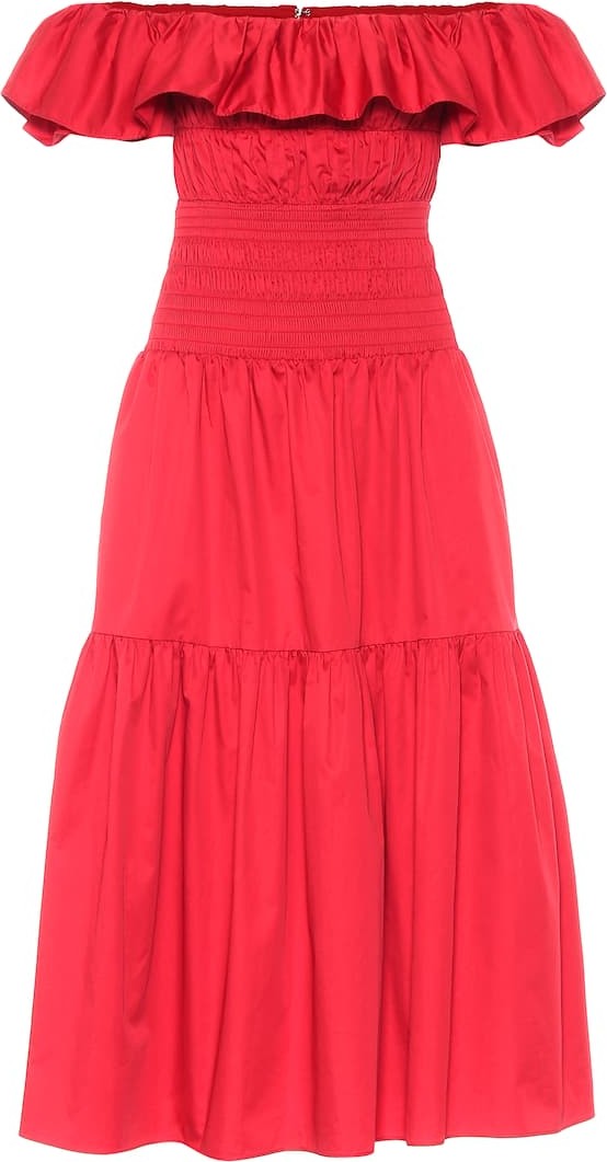 Self Portrait Cotton-poplin midi dress