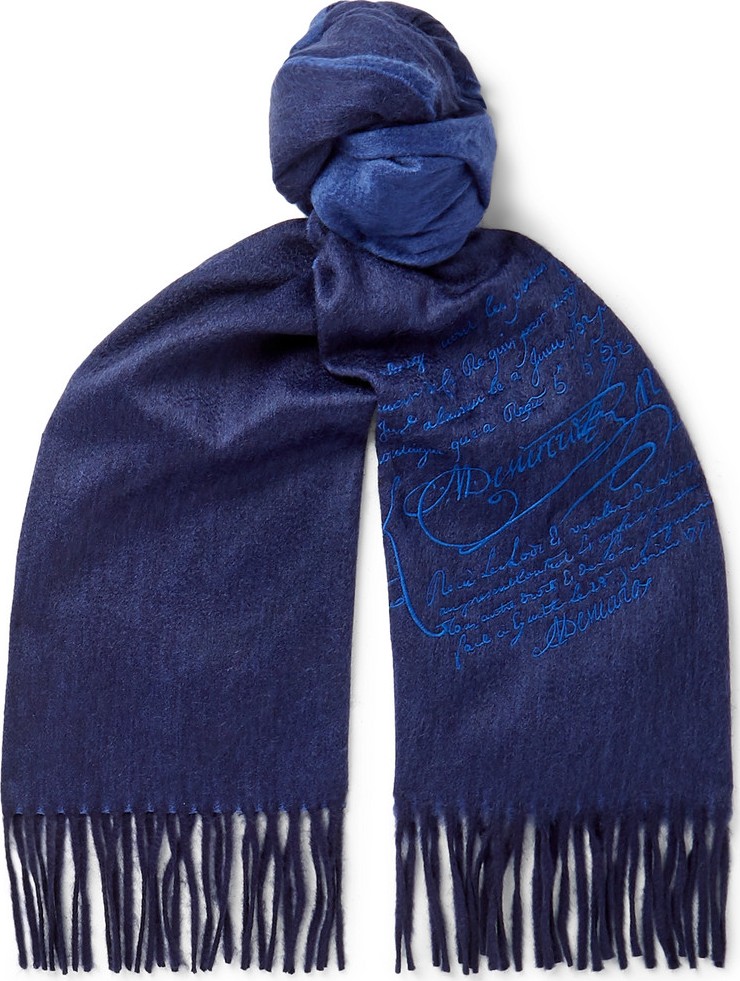 Berluti Embroidered Cashmere Scarf