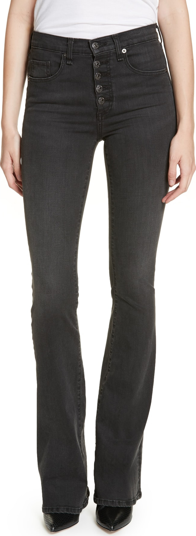 Veronica Beard Beverly Button Fly Skinny Flare Jeans