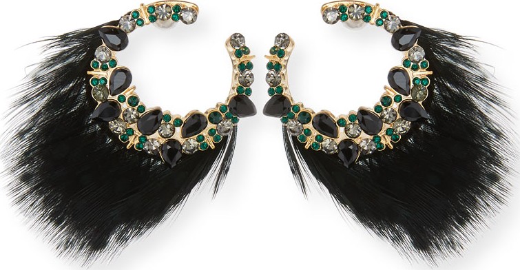 Mignonne Gavigan New York Lena Feather & Crystal Earrings