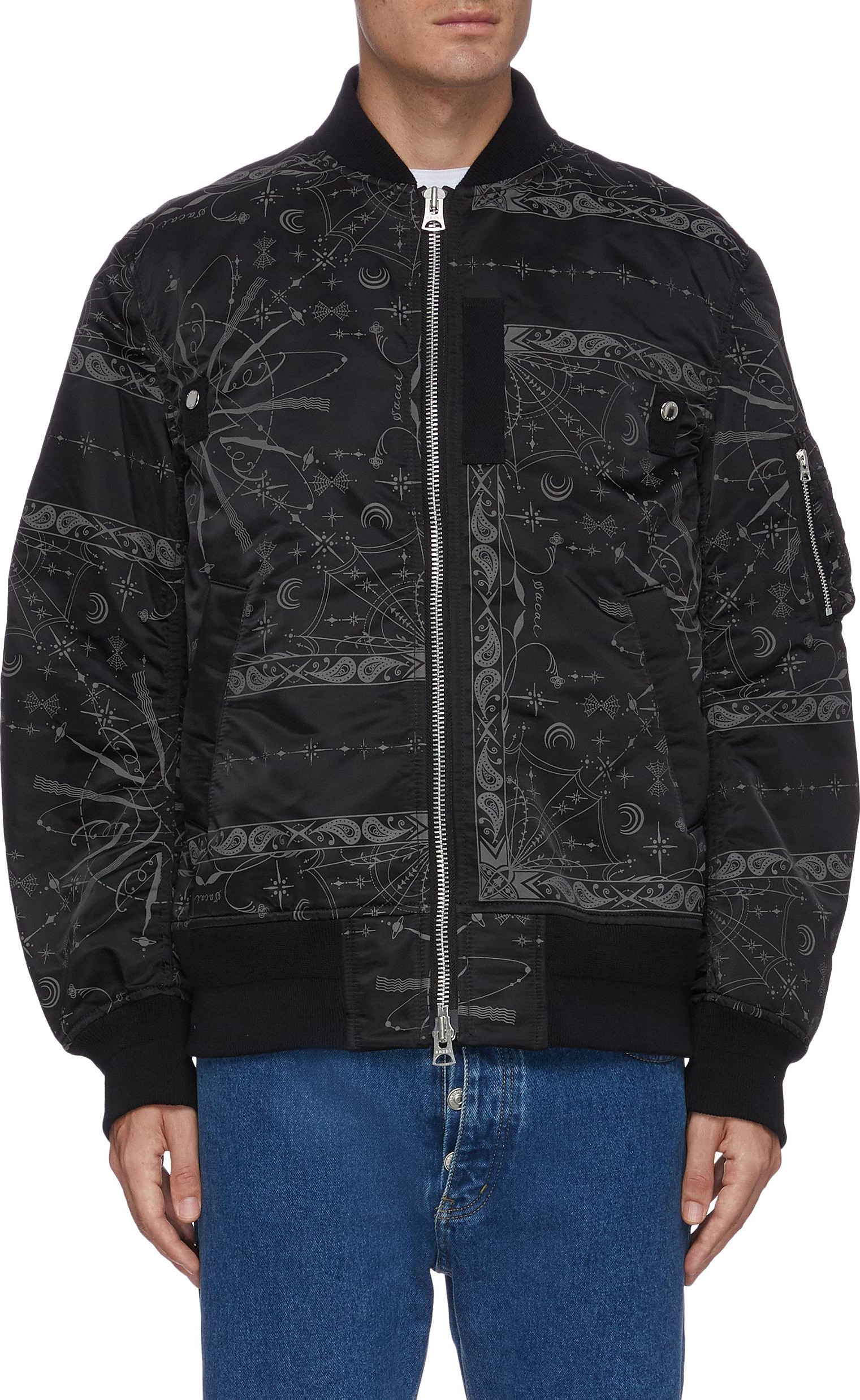 Sacai x Dr Woo MA-1 bandana print blouson