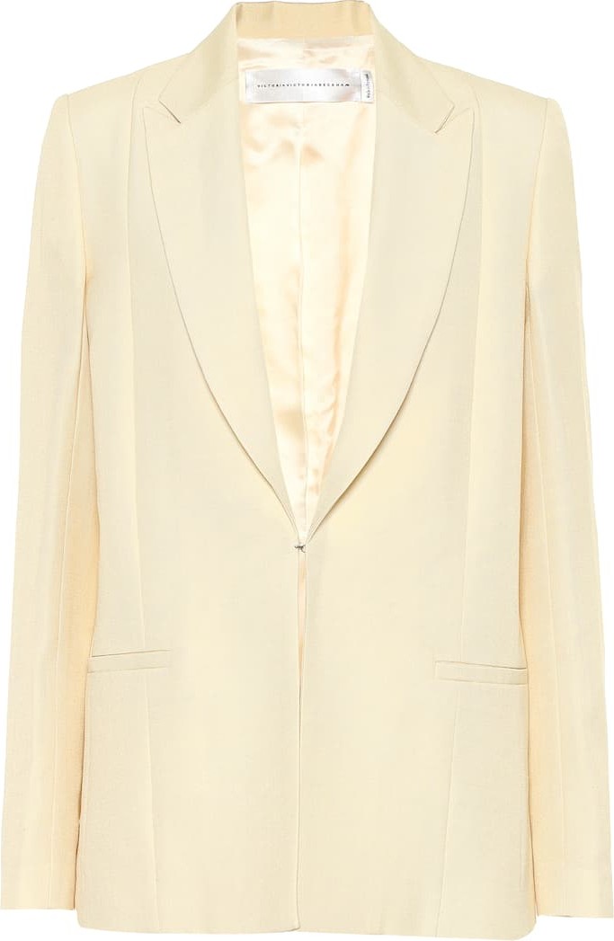 VICTORIA, VICTORIA BECKHAM Slim linen-blend blazer