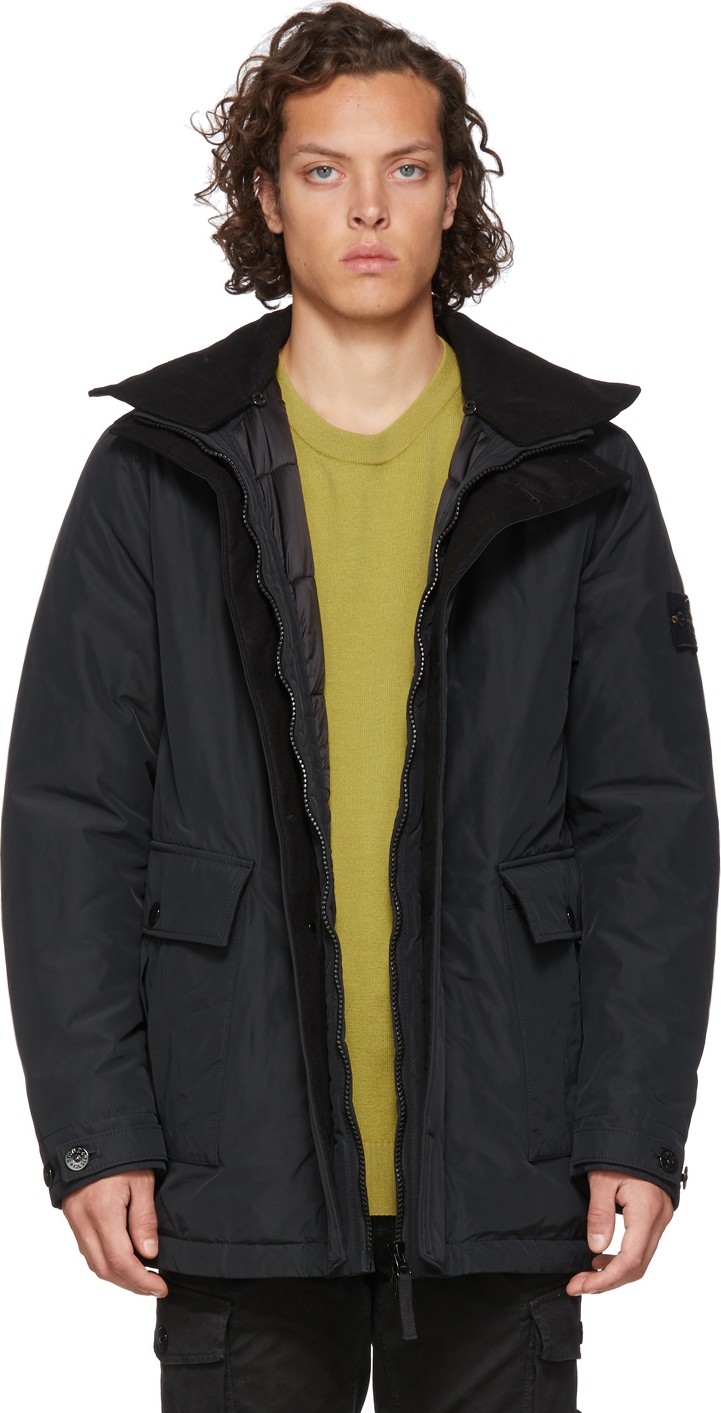 Stone Island Black Blouson Parka